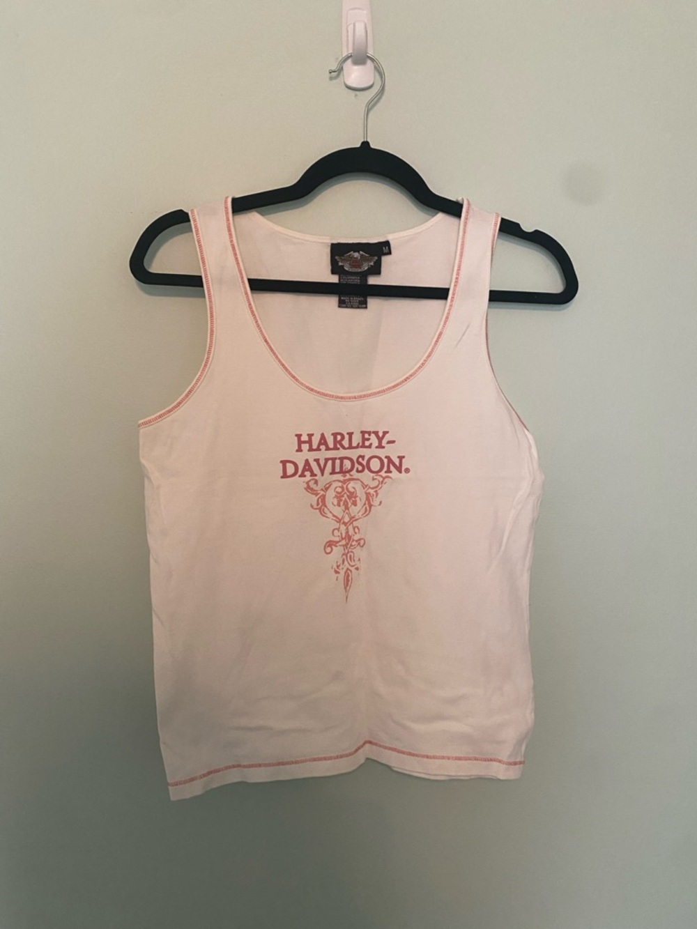 Harley-Davidson White Tank Top with Red Logo